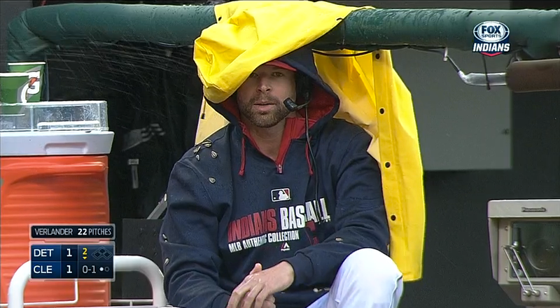 Illustration for article titled Indians' Corey Kluber Pelted With Seeds, Water, Powder During Interview